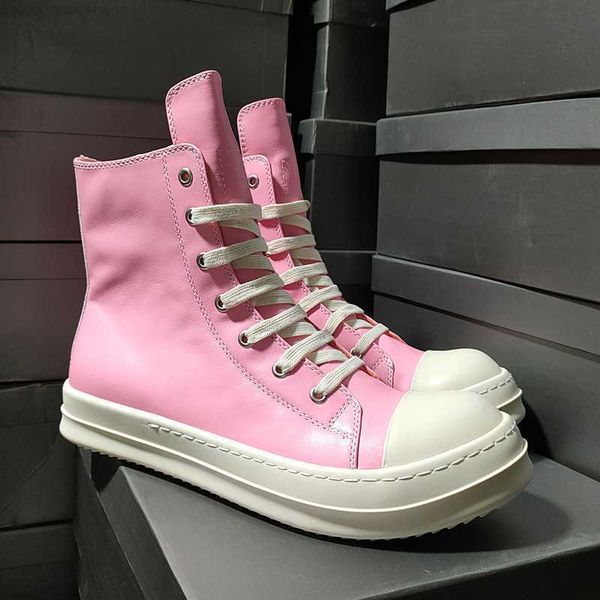 

rick casual shoes winter men's women's boots high street hip hop sneakers male ro owens boots female, Black
