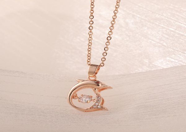 

korean version of the smart little dolphin pendant necklaces women ins net red temperament fashion necklace9460072, Silver