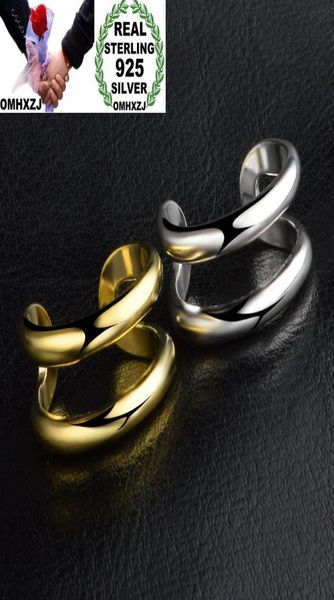 

omhxzj whole personality fashion ol woman girl party wedding gift two lines 925 sterling silver 18kt yellow gold ring rn2282094946