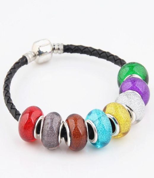 

bling glass bead charms for bracelets enamel pendants fashion5916353, Black