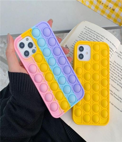 

stress relief pop toys phone cases for iphone xs 11 12 pro max x xr 7 8 plus push it bubble antistress funny game kid silicone2785510