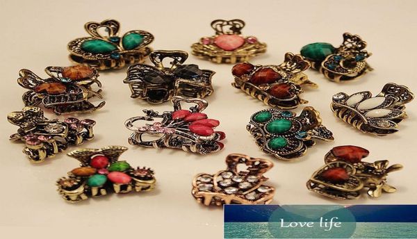 

1pc retro resin mini butterfly crown vintage hair clip hair clips claw barrette hair accessories gifts for women color random2073124, Slivery;golden