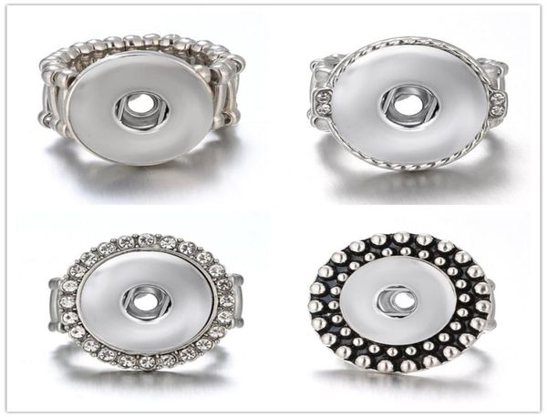 

10pcslot snap band ring jewelry fit 18mm ginger metal silver button adjustable2092769
