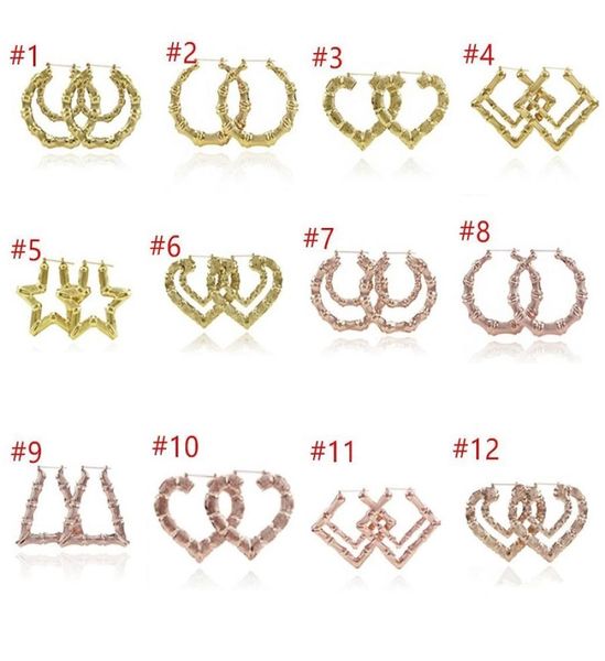 

luxury jewelry hoops multiple shapes ethnic large vintage gold plated bamboo hoop earrings for women choice6370656, Golden;silver