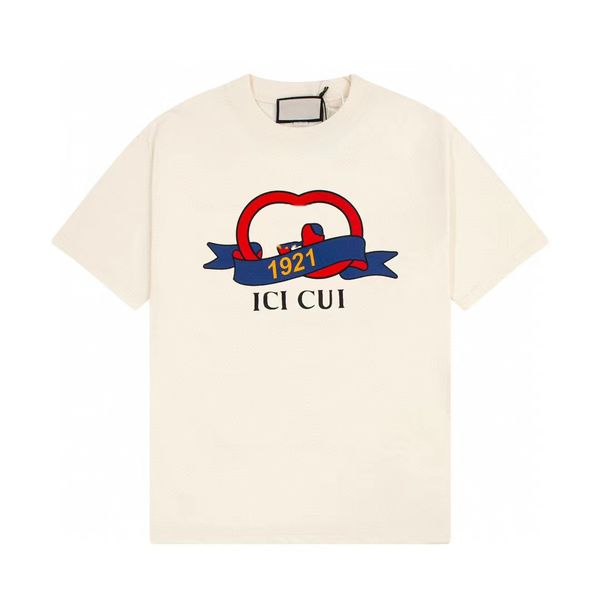 

men's designer clothing men's knitted cotton round neck gg monogram 1921 letters t-shirt women's printed short-sleeved summer, White;black