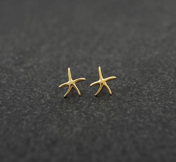 

fashion starfish stud earrings zinc alloy silver plated stud earring marine biological stud earrings for women whole8546146, Golden;silver