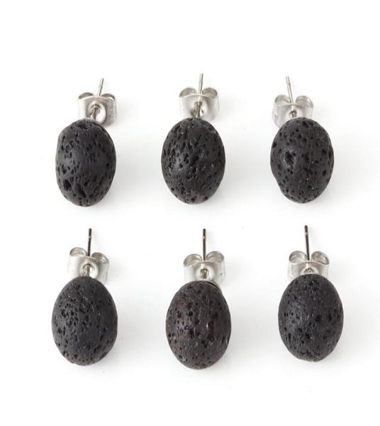 

stud black lava rock stone bead earrings diy aromatherapy essential oil diffuser earrings3305161, Golden