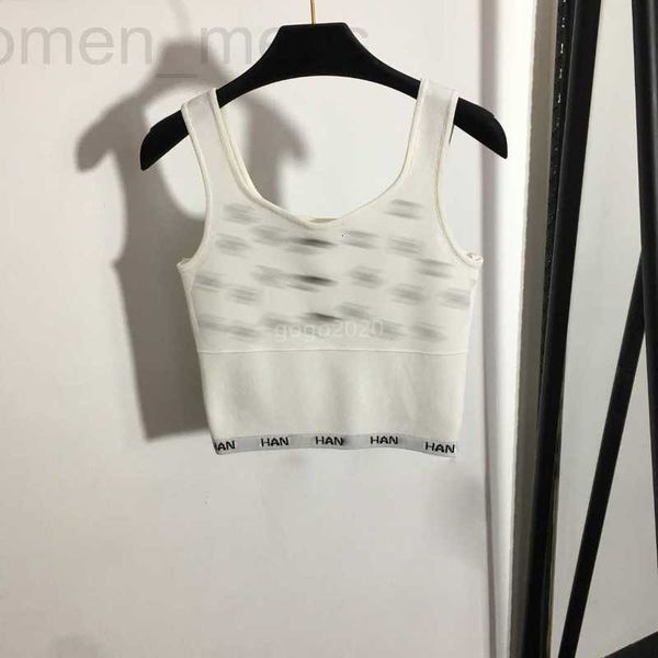 

women's t-shirt designer 23sdesigner tvest knits jogging t shirts with crystal all-oletters crop designer stretsleeveless camisole jump, White