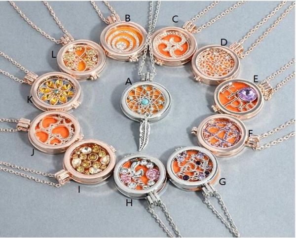 

premium aromatherapy essential oil diffuser necklaces locket pendant 316l stainless steel jewelry with chain and 3 washable pads 81081298, Silver