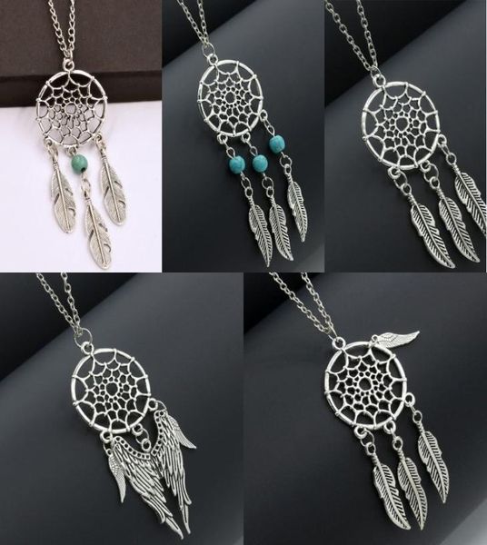 

jewelry ethnic style sweater chain fringe feather long style dream catcher necklace christmas gift statement necklace boho9716929, Silver