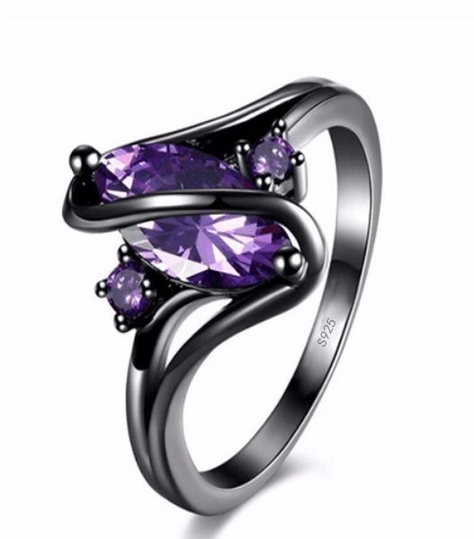 

omhxzj whole personality band rings fashion ol woman girl party wedding gift black purple zircon s925 sterling silver ring rn24239536