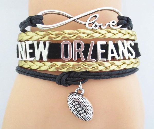 

jewelry infinity love new orleans team football bracelet friendship bracelets b090721981851, Golden;silver