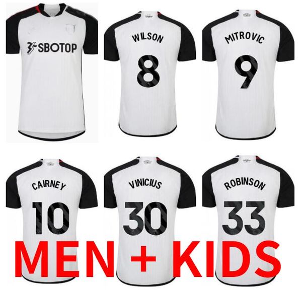 

23 24 cairney mitrovic soccer jerseys home away 2023 2024 camiseta de futbol kebano wilson muniz j. palhinha robinson men kids kit football, Black;yellow