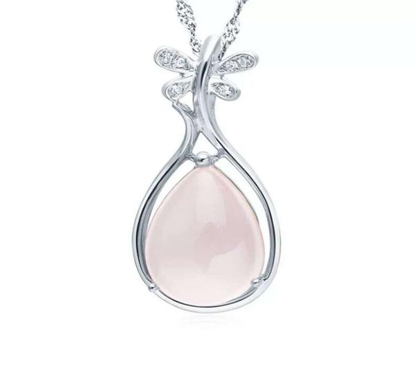 

925 sterling silver necklace items jewelry wedding charms ethnic vintage pink butterfly pipa shape pendant necklace woman9648652
