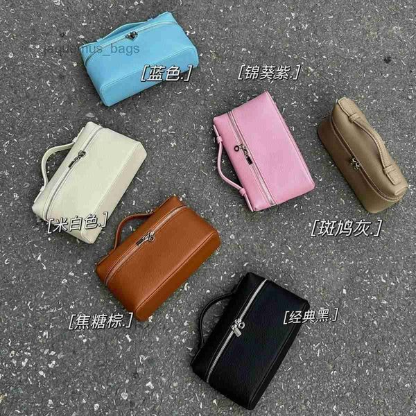 

bag loro piana loro * lp bag l19 lunch box bag piana layer cowhide handbag simple and fashionable one shoulder crossbody makeup bag