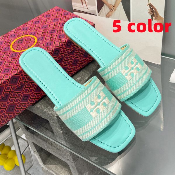 

slippers double letter jacquard slides slippers womens classic sport slide fashion embroidered cotton sandals summer beach slipper rubber so, Black