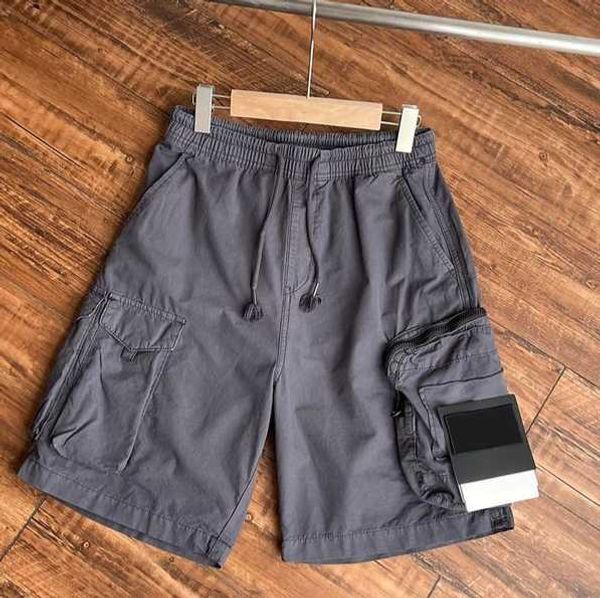 

mens shorts stones island designers cargo pants island badge patches summer sweatpants sports trouser 2023ss big pocket overalls trousers zi, Black