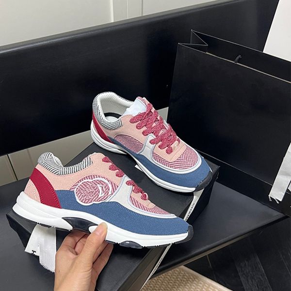 

designer fashion luxury channel sneaker black and white panda shoes casual muffin platform shoes luxury calfskin patchwork oblique new leath