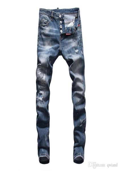 

2020 new online spring and summer fashion wash beggar patch personalized flirt night club d2 jeans9178378, Blue