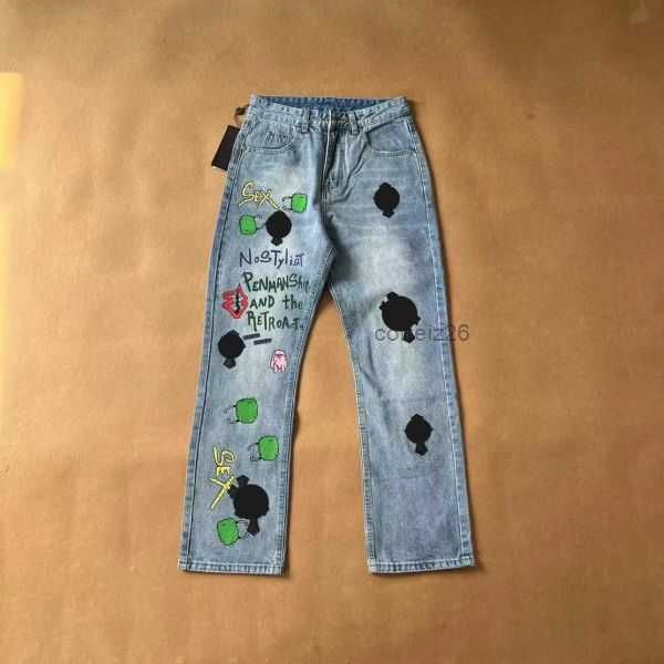 

2023 ch jeans for womens mens make old washed pants straight trousers heart letter prints woman man casual long style bottoms lr3j 4 n84j, Blue