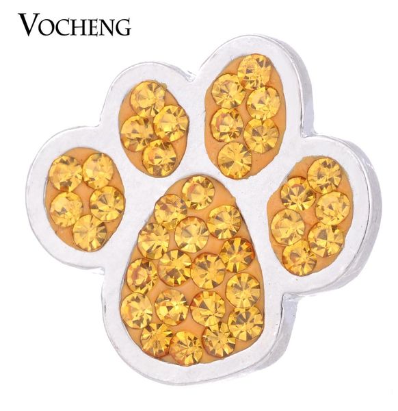 

vocheng noosa 18mm paw print snap 3 colors crystal button jewelry vn10505711936