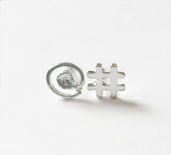 

fashion punctuation stud earrings goldplated silver plating rose gold earrings symbols are available in mail7211864, Golden;silver
