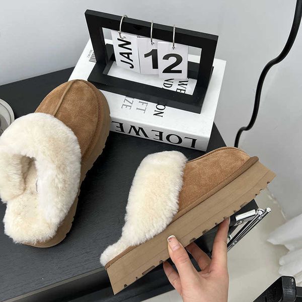 

ug tasman slippers chestnut fur slides sheepskin shearling tazz mules women men ultra mini platform boot slip-on shoes suede upper comfort f, Black