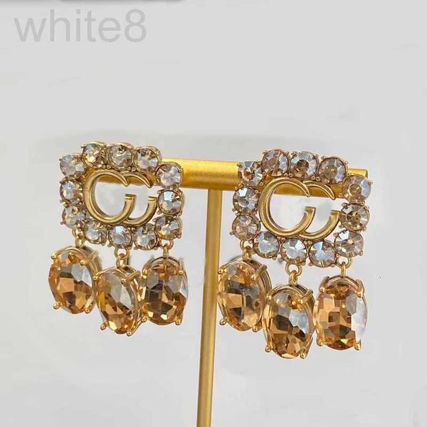 

charm designer bright yellow three-dimensional crystal pendant charm luxury earrings. sparkling rhinestones, gd-plated aretes. designer earr, Golden