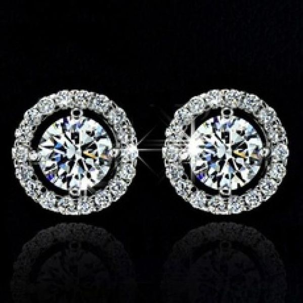 

round cut white z diamond silver stud earrings wedding party jewelry gifts christmas gift8869278, Golden;silver