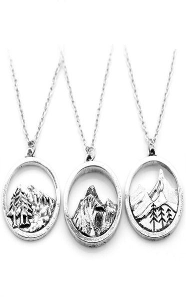 

lovely round pendant pine tree charm under the mountain necklace camping jewelry outdoor jewelry gifts5362812, Silver