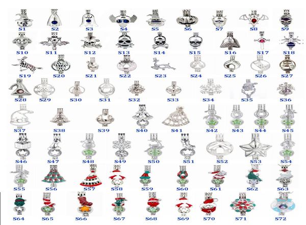 

mixed 215 pearl cage locket pendants silver plated mermaid essential oil diffuser necklace locket for diy jewelry 30pcscs0013431305