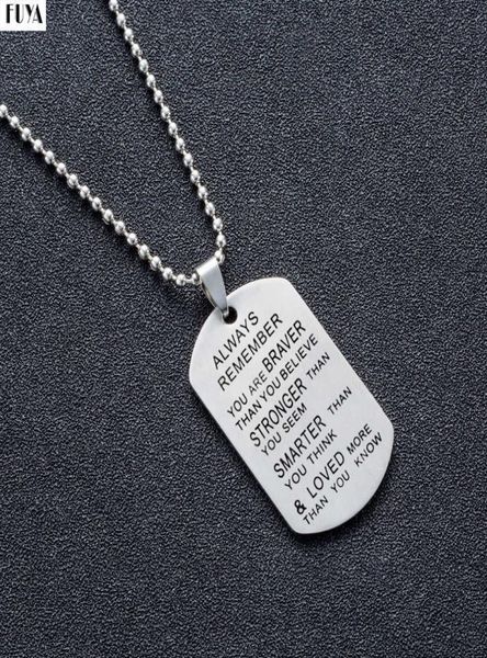 

stainless steel chain necklaces mens dog tags army pendant necklace fashion custom always loved keychain friend jewelry8994118, Silver