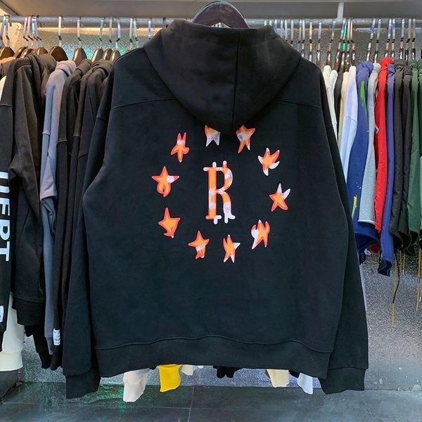 

men s jackets rhude tmtb spring autumn men women five pointed star printing hip hop oversized casual hoodie 230707, Black;brown