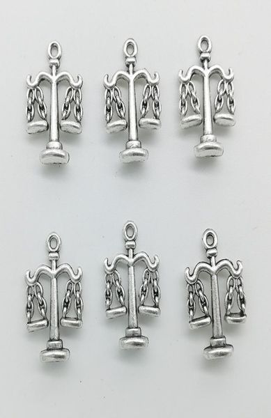 

50pcslot scales libra charms pendants retro jewelry accessories diy antique silver pendant for bracelet earrings keychain 2218mm8262386, Bronze;silver