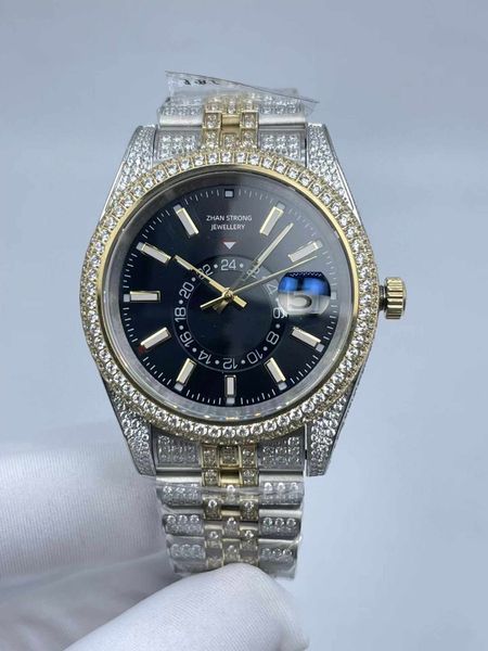 

mens watch designer watches automatic mechanical 42mm diamond stainless steel strap man wristwatch waterproof sports montre luxe wristwatche, Slivery;golden