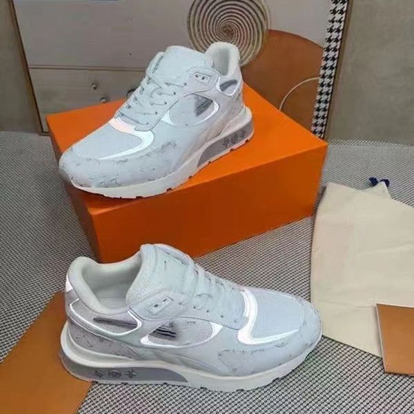 

run away sneaker mens casual shoes calf leather denim and mesh shoes flowers sneaker mesh color trainers retro splicing fashion shoe, Black