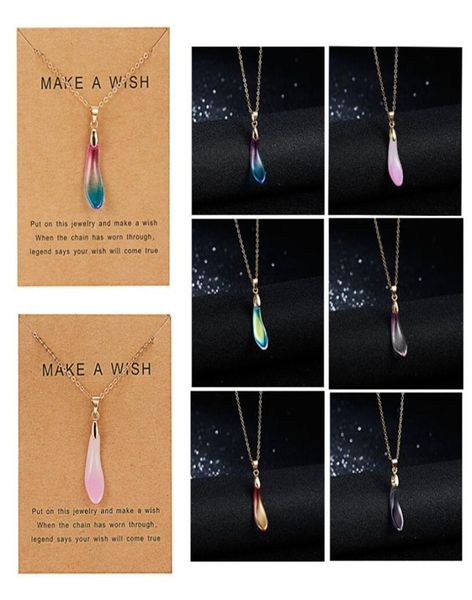 

make a wish natural stone water drop necklace lover opal stone waterdrop pendant necklace charm jewelry unique jewelry7923600, Silver