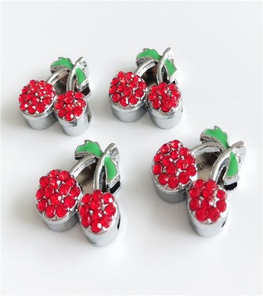 

10pcs 10mm red rhinestone cherry slide charms beads fit 8mm diy phone strips tags pet collar belts bracelets7979892, Bronze;silver