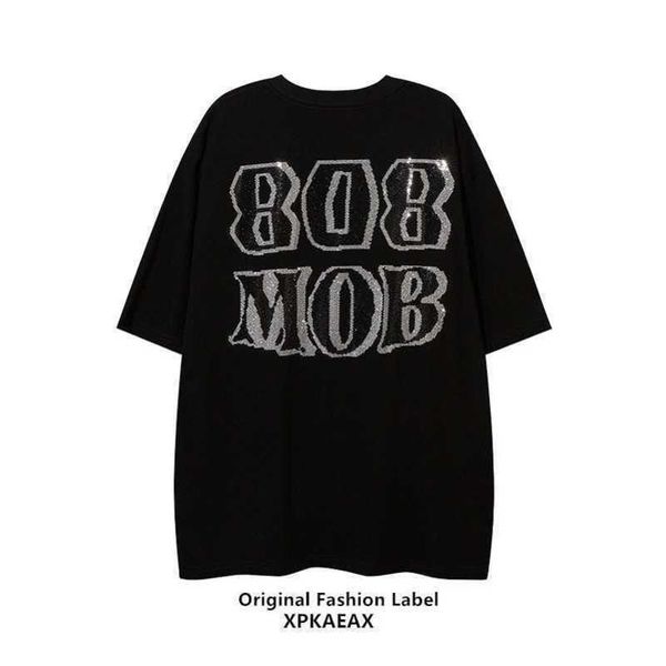 

stussys men's t-shirt fashion brand american high street half sleeve rolled diamond letter oversize short sleeve men's and women&#, White;black