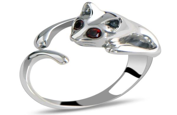 

rings for women lovely adjustable kitten cat animal crystal silver gold plated alloy rings3703351