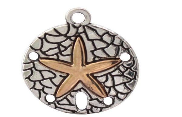 

vintage gold silver charms round star starfish pendant for design european bracelet necklace fashion jewelry findings crafts gift 1804597, Bronze;silver