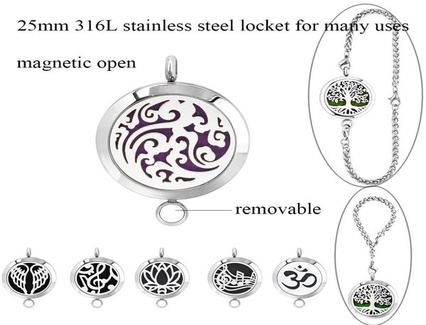 

cloud om 316l stainless steel 25mm magnetic diffuser diffusor perfume oil locket for necklace bracelet or key chain 10 pads5681350, Silver