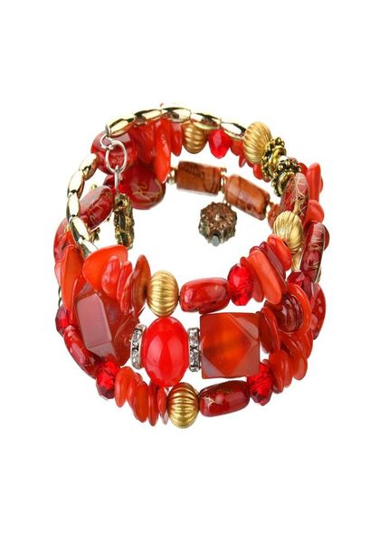 

handmade bohemian multilayer natural stone beaded bracelets crystal agates beads charms bracelets for women fashion jewelry gift3048966, Black