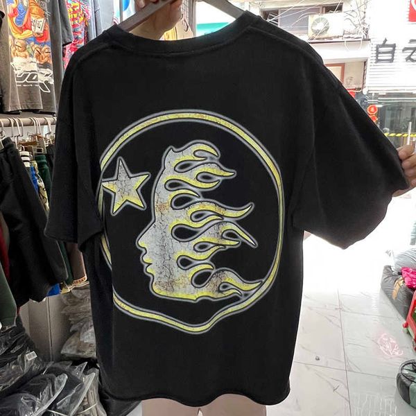 

men's t-shirts real p hellstar t-shirt american hip hop vintage portrait print short sleeve hellstar t shirt couple tee, White;black