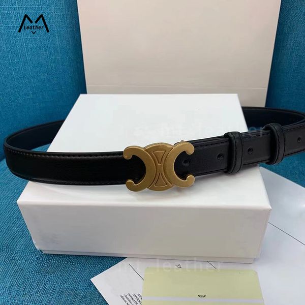 

high-quality belts designer belt straight net red arc de triomphe women's fashion simple pants belt width 2.5cm gold buckle 4 color wea, Black;brown