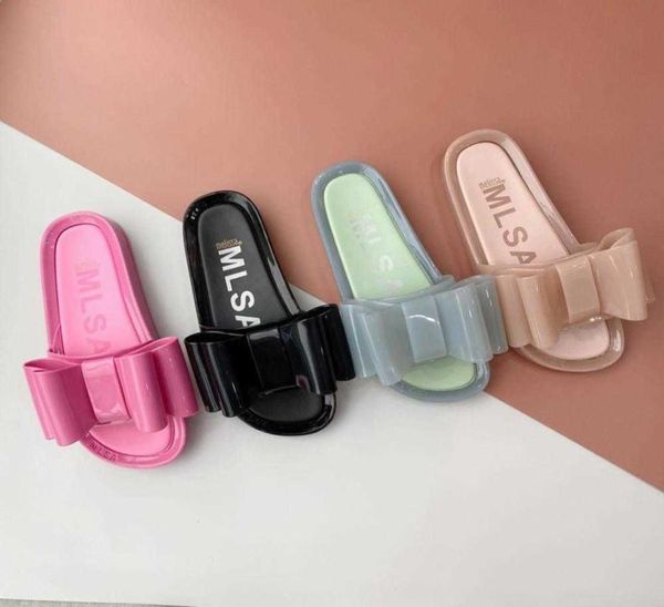 

sandals bow flip flops slippers women jelly shoes fashion adulto 2021 female slipper a06021118028, Black