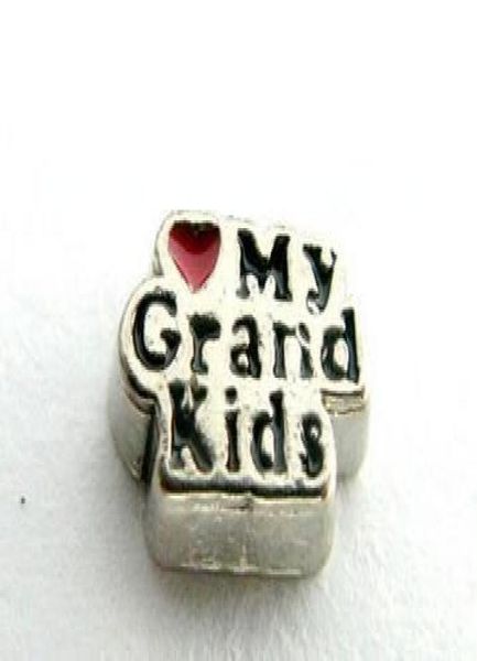 

whole 20pcslot love my grandkids diy alloy floating locket charms fit for magnetic glass living memory locket pendant9070204, Bronze;silver
