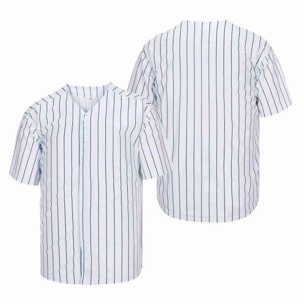 

custom white blue stripe authentic baseball jersey stitching name number size s-4xl, Blue;black