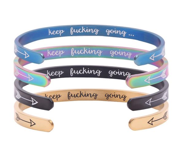 

arrow bracelet cshaped keep fucking going bracelets012346122454, Black