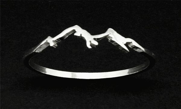 

fashion creative mountain range ring nature motivation jewelry hiking snowboard lover gift bijoux femme x7m27336350, Slivery;golden